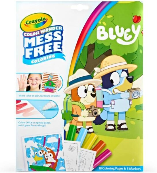 Bluey themed Crayola Color Wonder mess free coloring pages. The perfect Valentine's Day gift for a toddler.