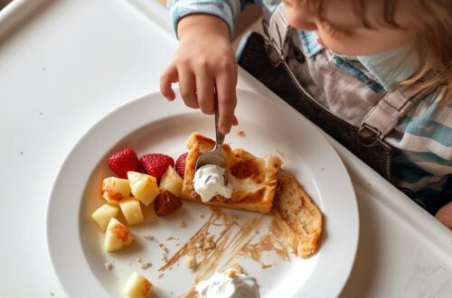 toddler refuses dinner with half eaten plate of food