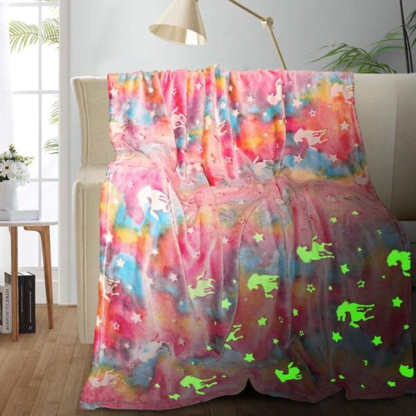Glow in the dark, pink blanket for toddlers to stay warm.