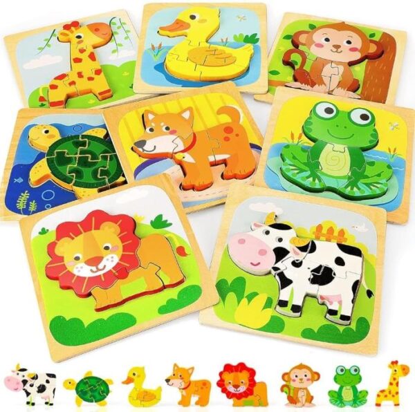 Easy, colorful puzzles of animals for toddlers.