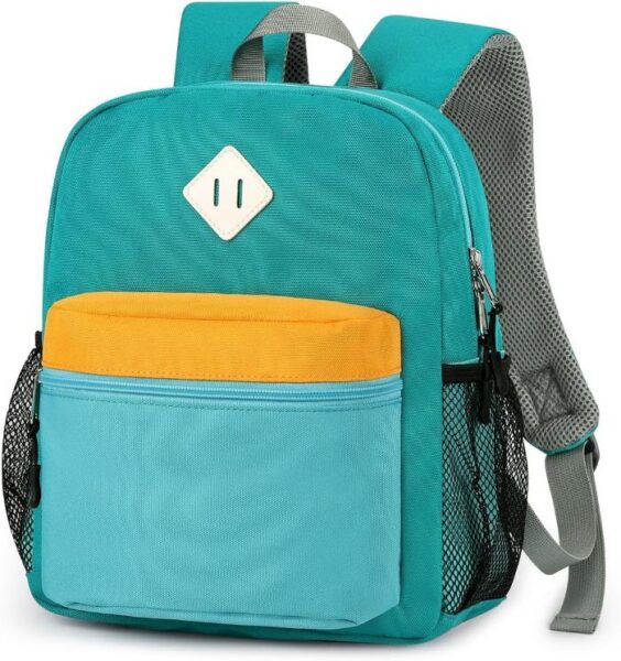 Green and yellow toddler backpack. Great item for them to carry all their important belongings.