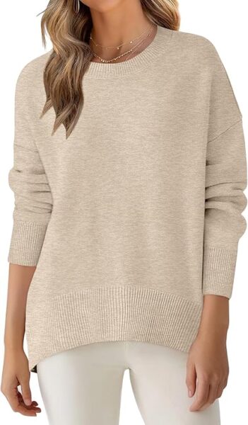 Beige sweater for women. Perfect to wear with leggings.