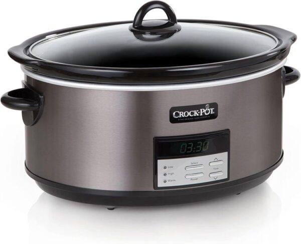 slow cooker on kitchen counter for easy family meals