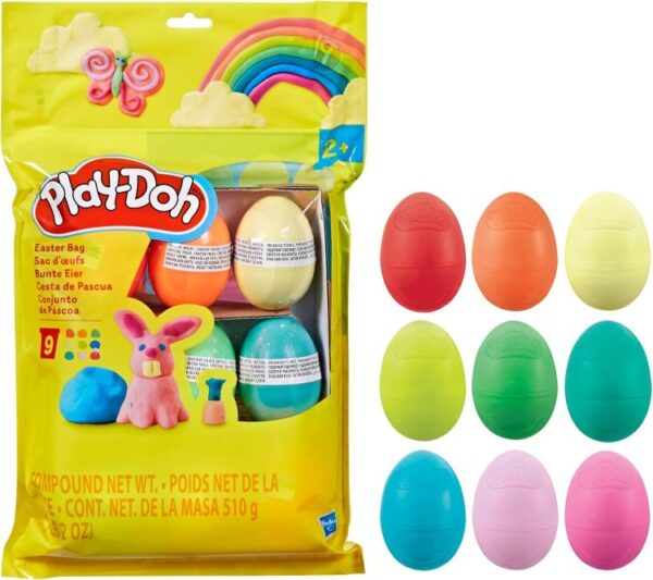 Play-Doh Easter eggs for kids, colorful modeling dough surprise eggs for Easter baskets.